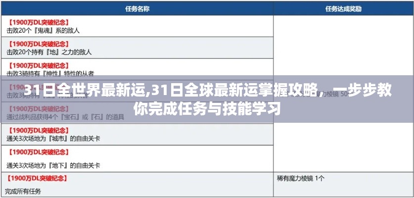全球最新运势掌握攻略，任务完成与技能学习指南