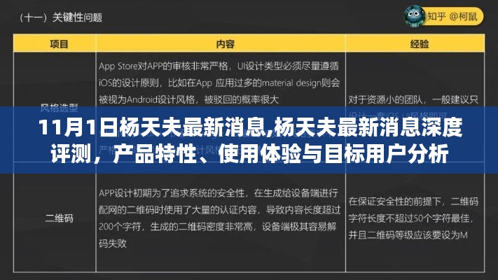 杨天夫最新消息深度解析，产品特性、体验与目标用户分析