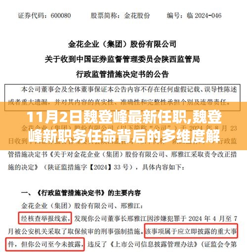 魏登峰新职务任命揭秘，多维度解读背后的深层意义