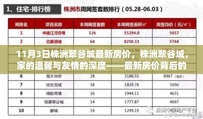 株洲翠谷城房价揭秘，家的温馨与友情的深度背后的故事