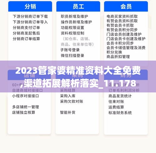 2023管家婆精准资料大全免费,渠道拓展解析落实_11.178