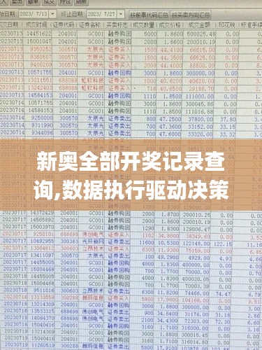 新奥全部开奖记录查询,数据执行驱动决策_新闻版53.677