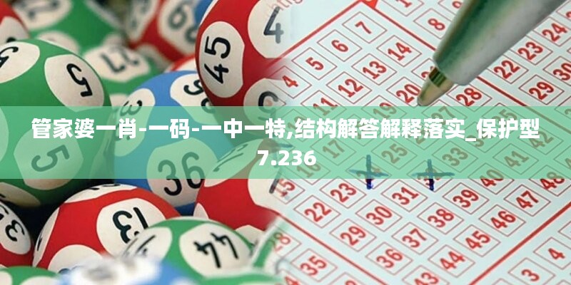 管家婆一肖-一码-一中一特,结构解答解释落实_保护型7.236