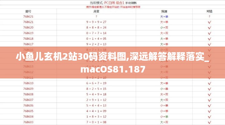 小鱼儿玄机2站30码资料图,深远解答解释落实_macOS81.187