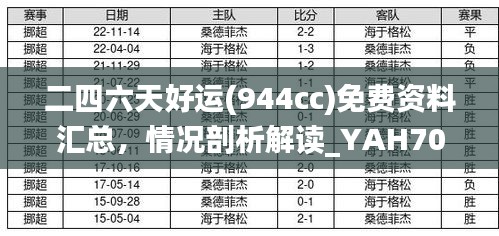 二四六天好运(944cc)免费资料汇总，情况剖析解读_YAH707.28创意版