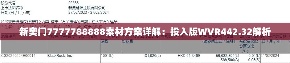 新奥门7777788888素材方案详解：投入版WVR442.32解析