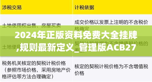 2024年正版资料免费大全挂牌,规则最新定义_管理版ACB271.27