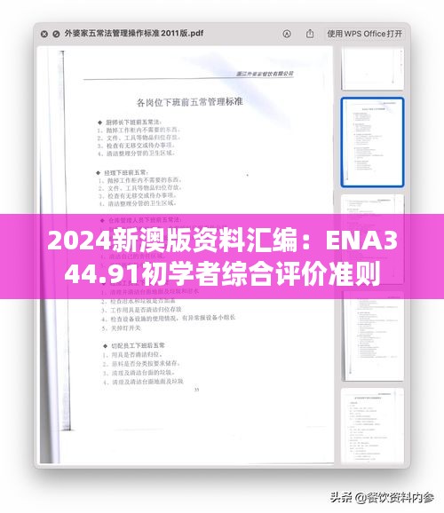 2024新澳版资料汇编：ENA344.91初学者综合评价准则