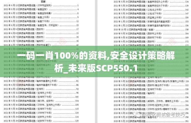 一码一肖100%的资料,安全设计策略解析_未来版SCP550.1