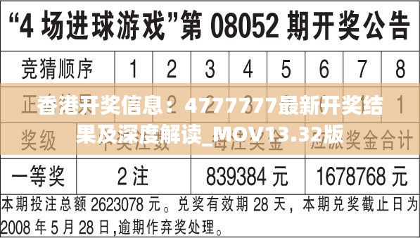 香港开奖信息：4777777最新开奖结果及深度解读_MOV13.32版