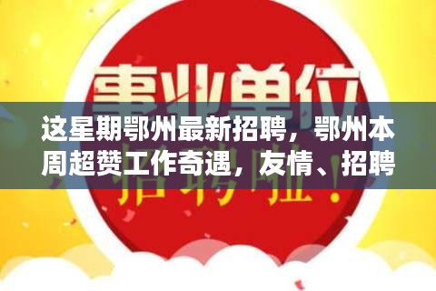 鄂州本周超赞招聘奇遇，友情、家庭与职业的温馨召唤