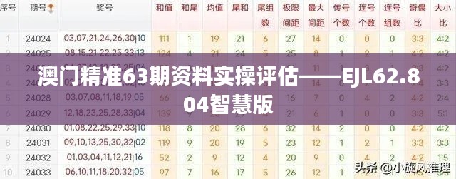 澳门精准63期资料实操评估——EJL62.804智慧版