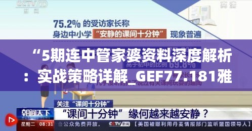 “5期连中管家婆资料深度解析：实战策略详解_GEF77.181雅致版”