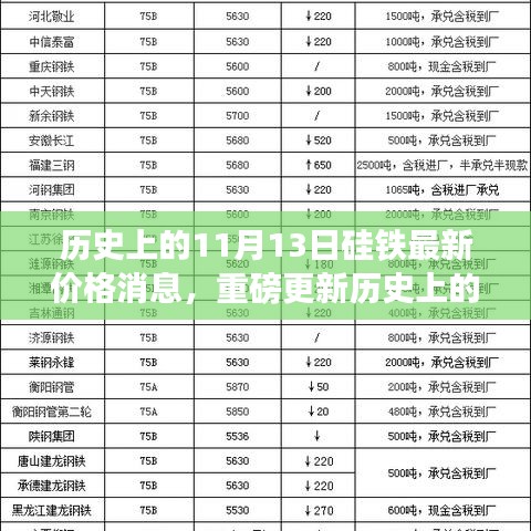 历史上的11月13日硅铁最新价格动态，深度解析市场走势