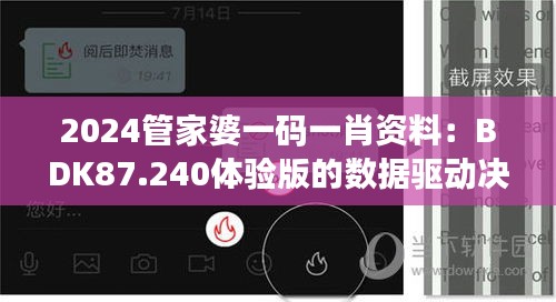 2024管家婆一码一肖资料：BDK87.240体验版的数据驱动决策分析