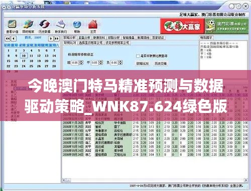 今晚澳门特马精准预测与数据驱动策略_WNK87.624绿色版