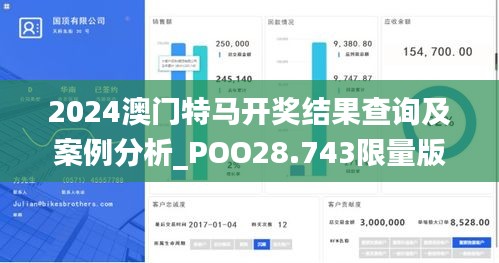 2024澳门特马开奖结果查询及案例分析_POO28.743限量版