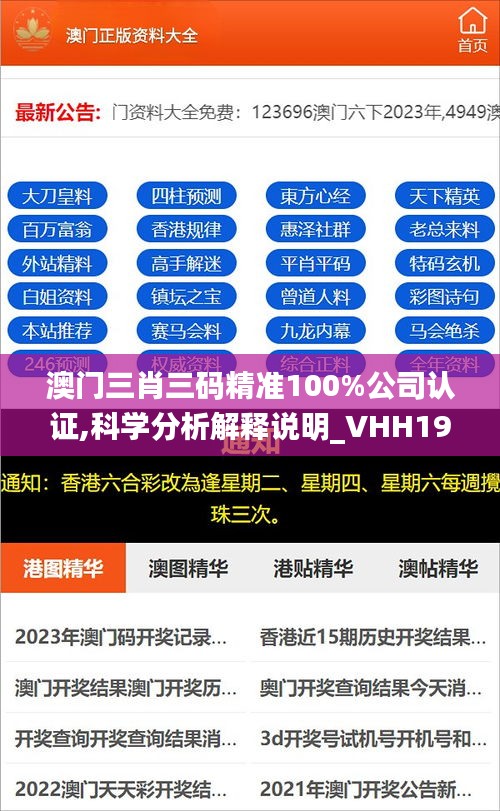 澳门三肖三码精准100%公司认证,科学分析解释说明_VHH19.611速达版