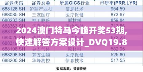 2024澳门特马今晚开奖53期,快速解答方案设计_DVQ19.853创意版