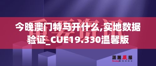 今晚澳门特马开什么,实地数据验证_CUE19.330温馨版