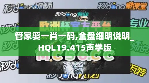 管家婆一肖一码,全盘细明说明_HQL19.415声学版