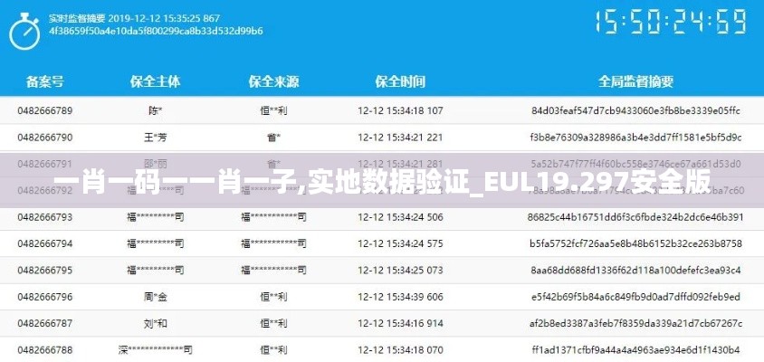 一肖一码一一肖一子,实地数据验证_EUL19.297安全版