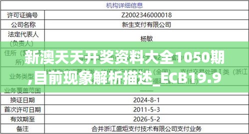 新澳天天开奖资料大全1050期,目前现象解析描述_ECB19.995文化传承版