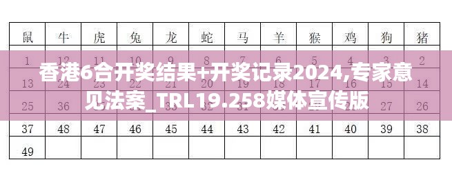 香港6合开奖结果+开奖记录2024,专家意见法案_TRL19.258媒体宣传版