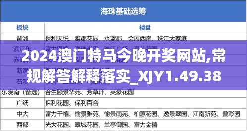 2024澳门特马今晚开奖网站,常规解答解释落实_XJY1.49.38灵活版