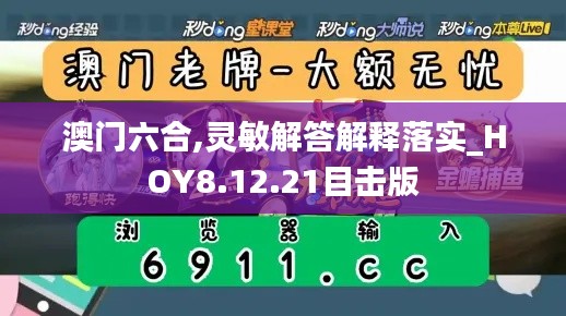 澳门六合,灵敏解答解释落实_HOY8.12.21目击版