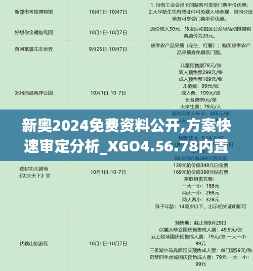 新奥2024免费资料公开,方案快速审定分析_XGO4.56.78内置版