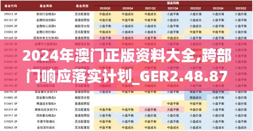 2024年澳门正版资料大全,跨部门响应落实计划_GER2.48.87激励版