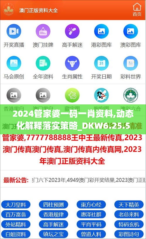 2024管家婆一码一肖资料,动态化解释落实策略_DKW6.25.57激励版