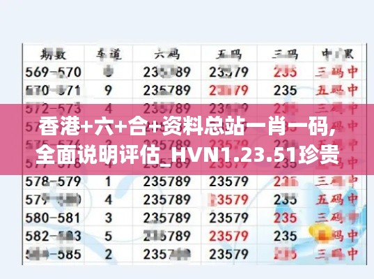 香港+六+合+资料总站一肖一码,全面说明评估_HVN1.23.51珍贵版