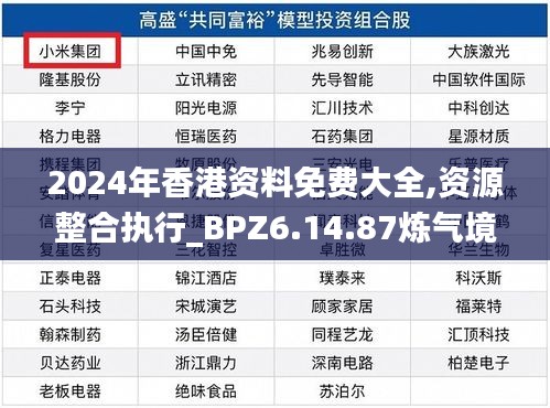 2024年香港资料免费大全,资源整合执行_BPZ6.14.87炼气境