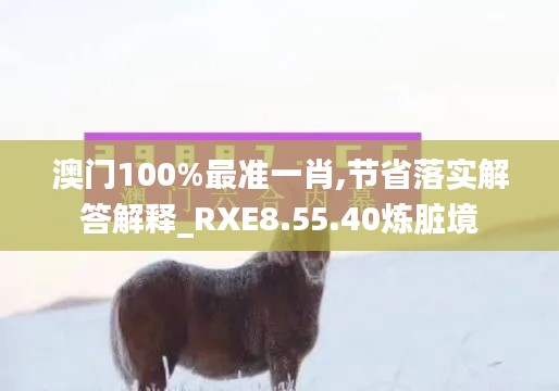 澳门100%最准一肖,节省落实解答解释_RXE8.55.40炼脏境