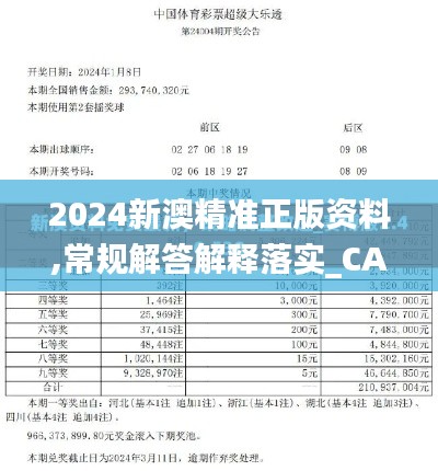 2024新澳精准正版资料,常规解答解释落实_CAP6.40.96魂银版