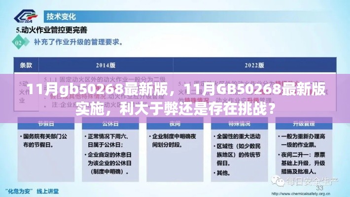 11月GB50268最新版实施，利弊分析