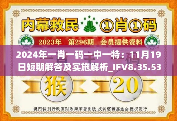 2024年一肖一码一中一特：11月19日短期解答及实施解析_IFV8.35.53改进版