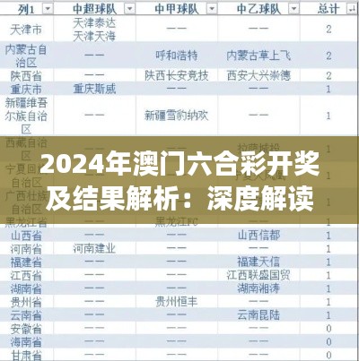 2024年澳门六合彩开奖及结果解析：深度解读11月19日的历史