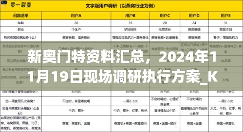 新奥门特资料汇总，2024年11月19日现场调研执行方案_KGX9.21.50炼骨境