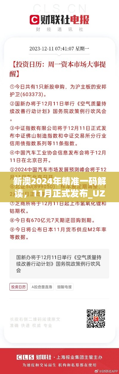 新澳2024年精准一码解读，11月正式发布_UZR9.64.78娱乐版