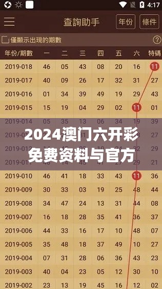 2024澳门六开彩免费资料与官方解读发布，日期：11月19日_YRY9.51.23创意版