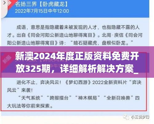 新澳2024年度正版资料免费开放325期，详细解析解决方案_OVN6.31.80交互版