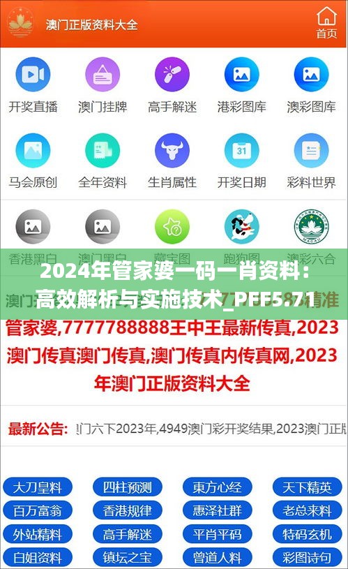 2024年管家婆一码一肖资料：高效解析与实施技术_PFF5.71.35和谐版