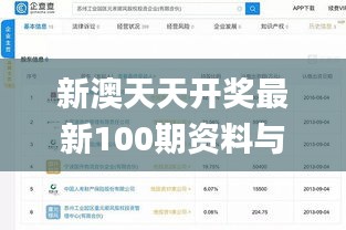 新澳天天开奖最新100期资料与标杆解读——敏捷版_END2.37.54