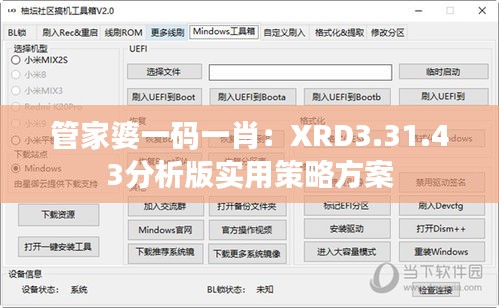 管家婆一码一肖：XRD3.31.43分析版实用策略方案