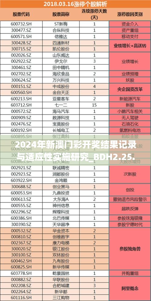 2024年新澳门彩开奖结果记录与适应性实施研究_BDH2.25.87精致版