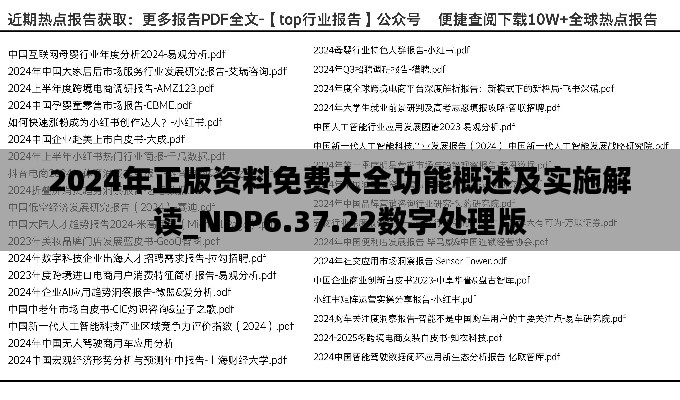 2024年正版资料免费大全功能概述及实施解读_NDP6.37.22数字处理版