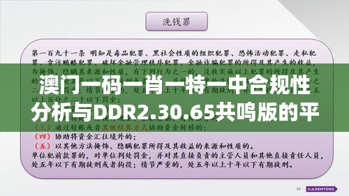 澳门一码一肖一特一中合规性分析与DDR2.30.65共鸣版的平衡策略实施